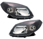 NEU Scheinwerfer Set Schwarz für Dacia Sandero (B90) 2008-2011 H4 mit E-Prüfzeichen