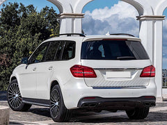 Heck Diffusor + Doppel Endrohre Schwarz für Mercedes Benz GLS X166 2015-2019
