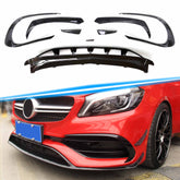 Frontspoiler Spoiler Splitter Flaps Stoßstange Aero-Kit für Mercedes CLA C117 X117 AMG Line CLA 45 AMG 2016-2019 pz210