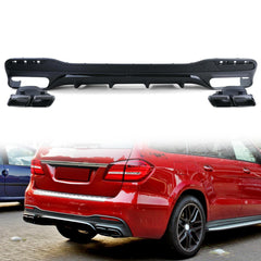 Heck Diffusor + Doppel Endrohre Schwarz für Mercedes Benz GLS X166 2015-2019