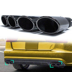 Glänzend Schwarz Endrohr Auspuffblenden Duplex für AUDI A5 8T S-Line 2011-2017 et45