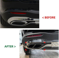 NEU Auspuffblenden Endrohre Abdeckung Endschalldämpfer Rahmen für Mercedes GLC X254 AMG-Line ab 2022