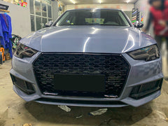 Wabengrill Kühlergrill Grill Schwarz für AUDI A4 S4 B9 Limo Avant S-Line 2015-2019