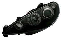 NEU Angel Eyes Scheinwerfer Set Klarglas Schwarz LWR für Peugeot 206 1998-2006 mit E-Prüfzeichen