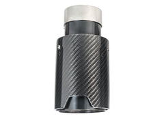 NEU Schwarz Chrom Carbon Fiber Auspuffblende Endrohre Sportauspuff Passend für Universal 60-63mm et278