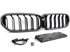 Schwarz LED Kühlergrill Grill Frontgrill für BMW 5er G30 G31 LCI 2021-2025