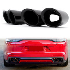 Sport Auspuff Auspuffblenden Endrohre Schwarz GTS Optik für Porsche Panamera 2018 2019 2020 2021 2022 Benzin
