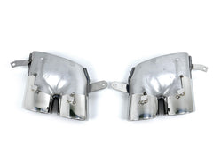 Auspuffblenden Endrohre Duplex Silber für Audi A6 4G C7 S Line Limosine Avant 2015-2018