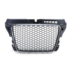 NEU Kühlergrill Wabengrill Frontgrill Schwarz matt Chrom für Audi A3 8P 2008-2013 Ohne Emblem