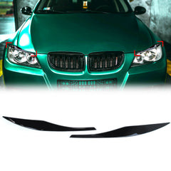 Scheinwerferblenden Böser Blick Schwarz Glanz Passend für 3er E90 2005-2012