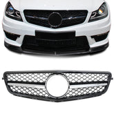 Grill Kühlergrill Frontgrill Chrom + Schwarz für Mercedes C Klasse W204 S204 2007-2014