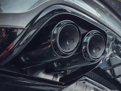Auspuff Auspuffblenden Endrohre Schwarz für Porsche Cayenne PO536 9YA 2018+ et327