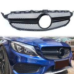 Kühlergrill Front Grill Schwarz für Mercedes Benz C-Klasse W205 C205 A205 S205 Facelift 2018 2019 2020 2021