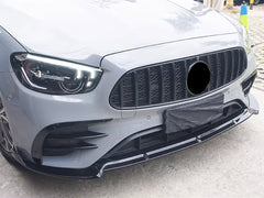 Schwarz vorne Stoßstange Flossen Aero Flaps Flics für Mercedes Benz E Kl. W213 mit AMG Line 16-20