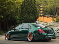 Diffusor Heckdiffusor + Auspuffblenden Schwarz Barbus Optik für Mercedes S-Klasse W222 V222 AMG Line VFL 2013-2017 di136