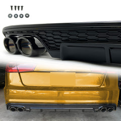 Schwarz Glanz Diffusor Endrohre für AUDI A6 Heckdiffusor C7 4G mit Seriens. MOPF 15-18