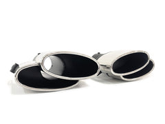 NEU Silber Auspuffblende Endrohre Blenden für AUDI Mercedes Universal 72-75mm et281