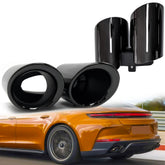 Sport Auspuff Auspuffblenden Endrohre Schwarz GTS Optik für Porsche Panamera 2018 2019 2020 2021 2022 Benzin et158