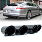 Schwarz Auspuffblenden Endrohre Endrohrblende für Porsche Panamera 970 2009-2013 et215