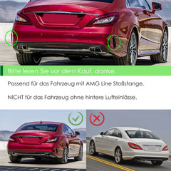 Diffusor Heckdiffusor Auspuff Endrohre Schwarz für Mercedes CLS W218 C218 AMG Line 12-18