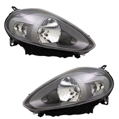 NEU Halogen Scheinwerfer Set Anthrazit für Fiat Punto 2012+ Fiat Punto Evo 199 2008-2012 H4 mit E-Prüfzeichen