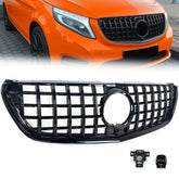 Panamericana Kühlergrill Front Grill Schwarz Glanz für Mercedes-Benz V-Klasse W447 2014 2015 2016 2017 2018 2019