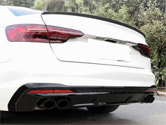 NEU Heck Diffusor + Endrohre Schwarz Glanz für Audi A4 B9 S Line S4 05/2019-2024