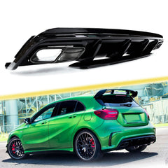 Diffusor Heckdiffusor + Schwarz Auspuffblenden für Mercedes Benz A-Klasse W176 AMG Line A45 AMG ab2015 di17