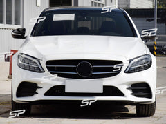 Schwarz Front Spoiler Lippe Frontspoiler Stoßstange für Mercedes Benz C-Klasse W205 S205 A205 C205 AMG Line 2019+ di102