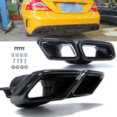 Auspuffblenden Auspuff Schwarz Glanz für Mercedes EKlasse W212 Facelift S Klasse W222 S65 AMG 2013+