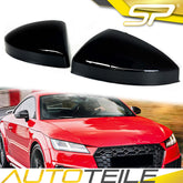 L+R Schwarz Spiegelabdeckkappen Außenspiegel für Audi TT FV 8S TTS TTRS R8 2014+ Ohne SideAssist