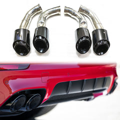 Auspuffblenden Satz Schwarz 4 Stücke für Porsche Cayenne S GTS Turbo S 958 V8 2015-2017