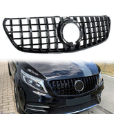 Schwarz GT Kühlergrill Grill für Mercedes V Klasse W447 Facelift mit originalen Diamantgrill 19+