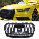 RS7 Optik Schwarz Kühlergrill Wabengrill Front Grill für AUDI A7 C7 4G S-Line S7 TSI TDI 2014 2015 2016 2017 2018 fg47