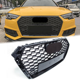 Wabengrill Kühlergrill Grill Schwarz für AUDI A4 S4 B9 Limo Avant S-Line 2015-2019