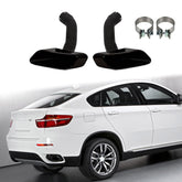 NEU Schwarz Auspuff Blenden Endrohre Passend für X6 E71 X6 F16 40d 50i 35i 2007-2014