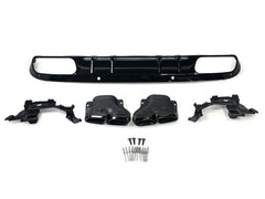 C63s Look Heckdiffusor Diffusor Auspuff Schwarz für Mercedes W205 S205 Seriens.