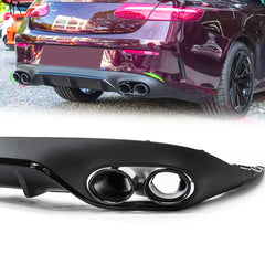 E53 Optik Heckdiffusor Auspuff Schwarz für Mercedes C238 A238 AMG-Line 16-24