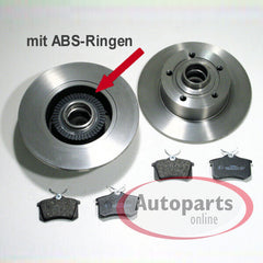 NEU 245mm Bremsscheiben ABS Ringe Bremsbeläge Radlager hinten für Audi A4 B5 8D 1994-2001