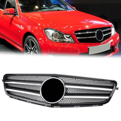 Grill Kühlergrill Frontgrill Schwarz für Mercedes C Klasse W204 S204 2007-2014