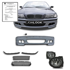 NUE Front Stoßstange + Nebelscheinwerfer Tagfahrlicht Passend für 3er E46 Limousine Touring 1998-2005 mit ABE