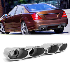Auspuffblenden Endrohre Endrohrblende Chrom für Mercedes S-Klasse W221 S550 S63 S65 AMG SLK R171 SL R230