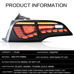 Paar LED Rückleuchten für Tesla Model 3 Model Y w/Dynamische 2017-UP