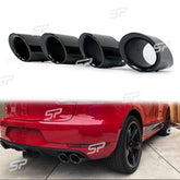 Sport Auspuff Auspuffblenden Endrohre Schwarz GTS Optik für Porsche Macan S 95B 3.0L 2014-2024 et146
