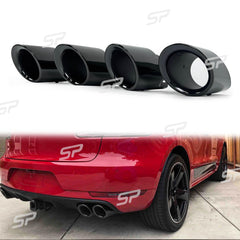 Sport Auspuff Auspuffblenden Endrohre Schwarz GTS Optik für Porsche Macan S 95B 3.0L 2014-2024 et146