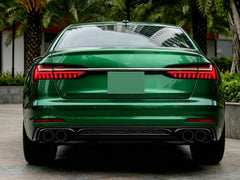 S6 Look Diffusor + Auspuffblenden Schwarz für AUDI A6 C8 mit Serienstoßstange ab 2018 di249