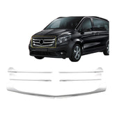 Für Mercedes Vito W447 2014-2020 Kühlergrill Leisten 5 tlg Edelstahl Zierleisten