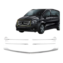 Für Mercedes Vito W447 2014-2020 Kühlergrill Leisten 5 tlg Edelstahl Zierleisten