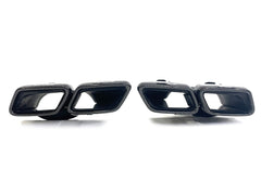 NEU Schwarz Carbon Auspuffblenden Auspuff Endrohr für Mercedes Benz C63 E63 AMG Stoßstange et273