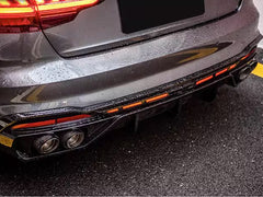 Matt Carbon Endrohr Auspuffblenden Duplex für AUDI A4 A5 B8 A6 C7 Q5 8U et298
